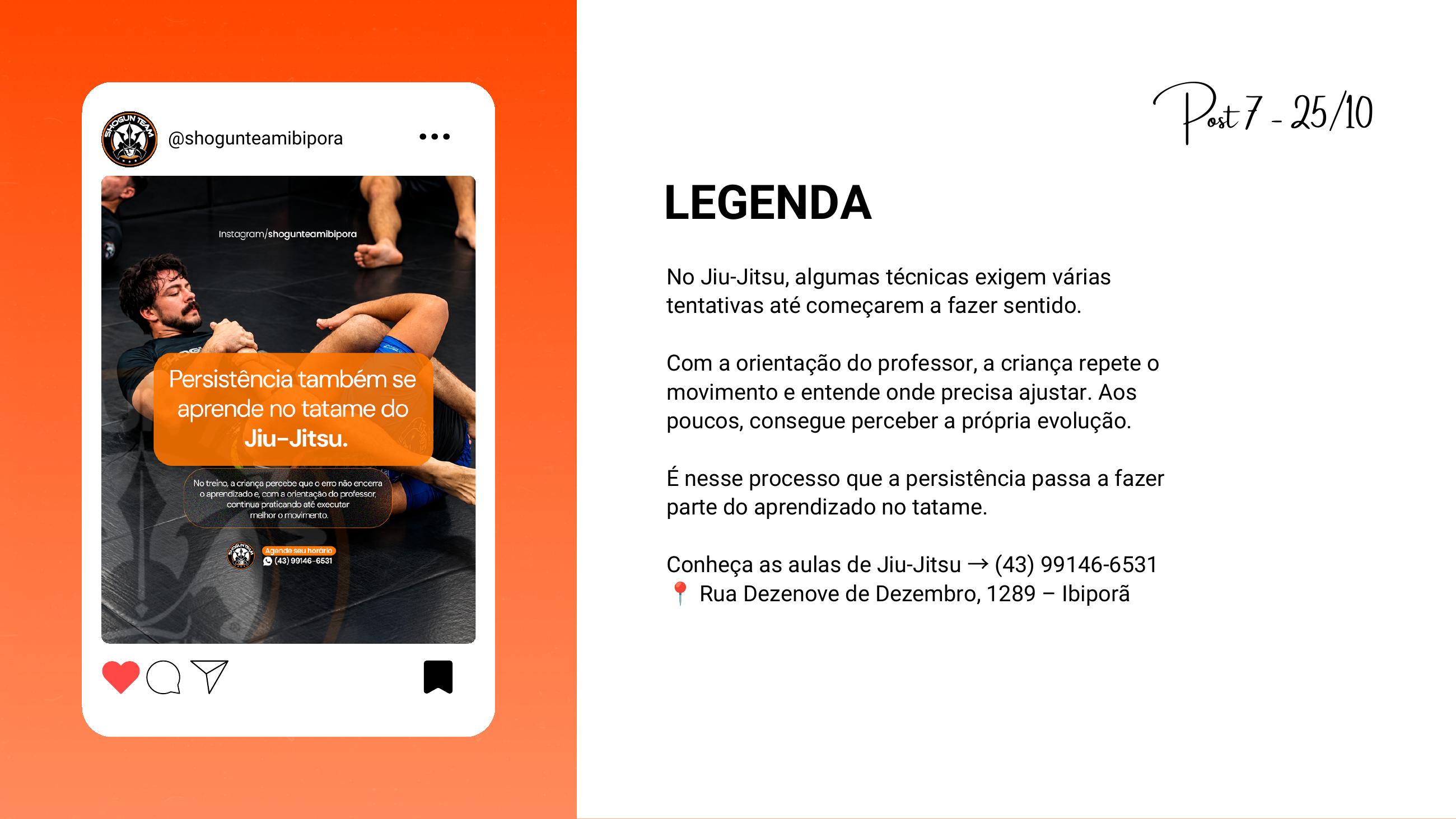 Publicação real criada para a Shogun Team Ibiporã, exemplo 7