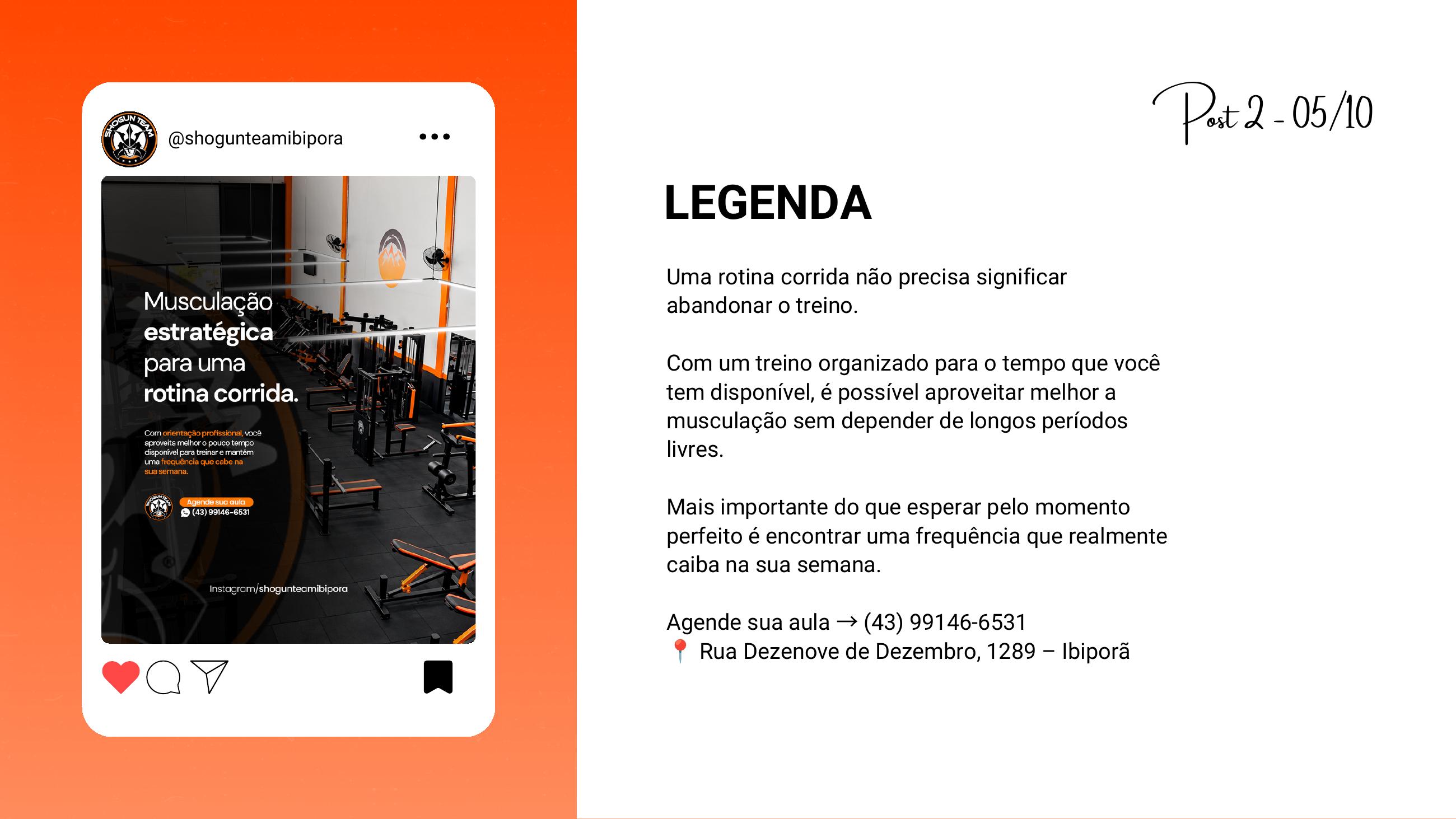 Publicação real criada para a Shogun Team Ibiporã, exemplo 2
