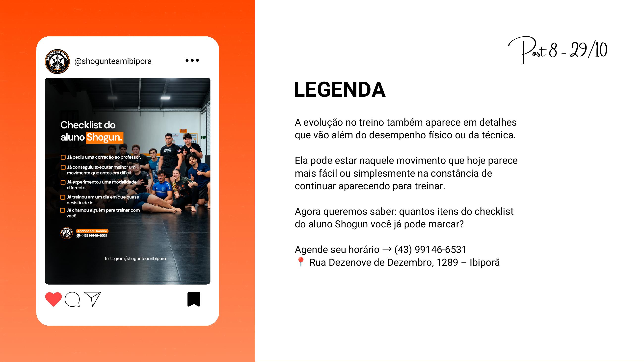 Publicação real criada para a Shogun Team Ibiporã, exemplo 8